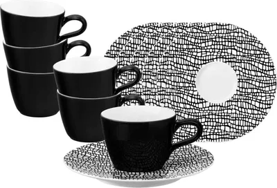 Produktbild von Seltmann Weiden Life Fashion Espressotasse mit Untertasse 90 ml 6er Set - Glamorous Black