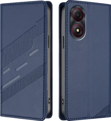 Obrázek produktu pro Pouzdro pro ZTE Blade A34,Polyuretankožené peněženkové pouzdro s přihrádkou na karty a funkcí stojánku Blau