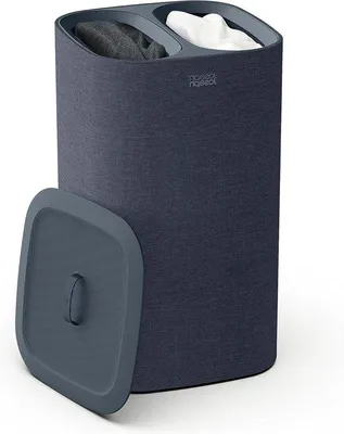 Produktbild von Famanu Wäschekorb 60 Liter mit Deckel und 2 herausnehmbaren Wäschetaschen - Schwarz