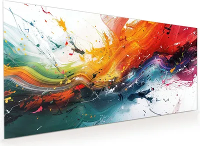 Produktbild von Küchenrückwand Spritzschutz Glas mit Motiv Farbenexplosion 40 x 40 cm