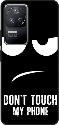 Produktbild von König Design Hülle kompatibel mit Xiaomi Poco F4 Kunststoff Soft Handyhülle - Handy Case Dont Touch My Phone Schwarz