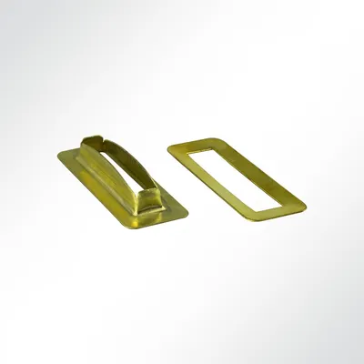 Produktbild von Lysel® Rechtecköse 27x8 mm, (BxL) 8x27mm in messing (1 Stück)