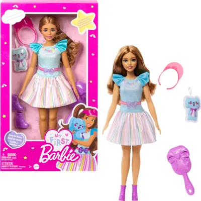 A Barbie doll and its packaging are displayed.