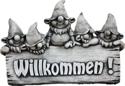 Produktbild von Schöne Zwerge Willkommen aus Steinguss Neu Frostfest Witterungsbeständig DE-1009
