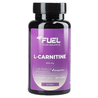 Produktbild von 4F FUEL L-Carnitine 60 Kapseln – 600 mg L-Carnitin pro Kapsel – Vegan – Stoffwechsel & Fettverbrennung