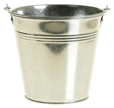 Produktbild von Zinkeimer/Blumentopf - silber - 14 x 12 cm - Mini Dekoeimer