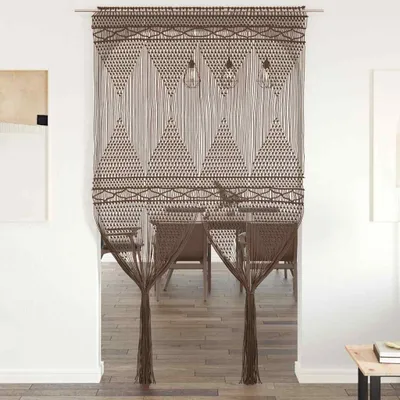 Produktbild von vidaXL Makramee Vorhang Taupe 140x240 cm Baumwolle