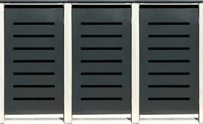 Produktbild von 3 Tailor Mülltonnenboxen Basic für 240 Liter Tonne /Stanzung 6 /Anthrazit / Grau