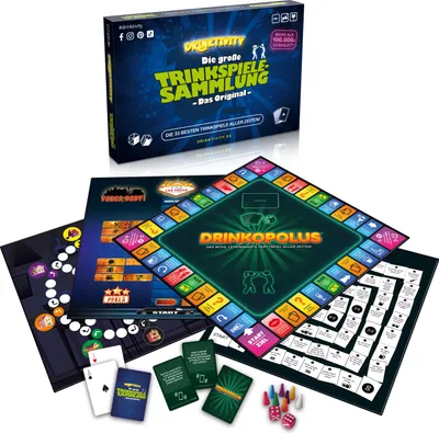 Produktbild von Drinktivity - Die große Trinkspielesammlung (DE) Partyspiele Erwachsene 33 Spiele Party Box