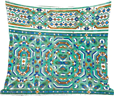 Produktbild von MuchoWow® Zierkissen Sofakissen Wohnzimmer Dekokissen 60x60 cm Eine traditionelle marokkanische Mosaikdekoration - Sitzfläche - Foto Polster