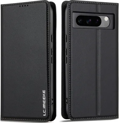 Immagine prodotto di Custodia magnetica in pelle flip per Google Pixel 8 Pro, con slot per schede e funzione stand Nero