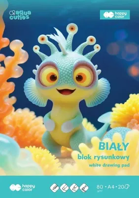 Zdjęcie produktu dla Blok rysunkowy biały A4/20K 80g HAPPY COLOR - GDD
