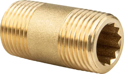 Produktbild von tecuro Rohrdoppelnippel, beids. Außengewinde R 1 Zoll x 40 mm MS-blank, CW617N