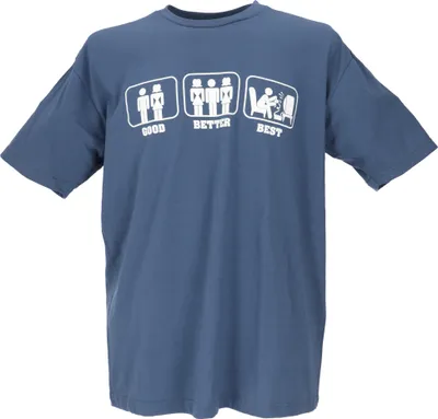 Image de Fun Retro Art T-shirt - Good Better Best, homme, bleu, coton, taille : M