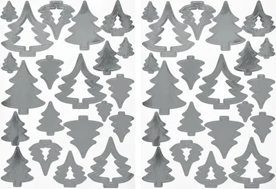 Produktbild von Oblique Unique 42 Tannenbaum Sticker Weihnachtsbaum Aufkleber Glänzend für Weihnachten Weihnachtsdeko Basteln - silber