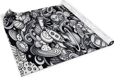Produktbild von Kosmos cartoon-stil– Möbelfolie selbstklebend – PVC Klebefolie für Möbel – Küche – Schränke – Möbelrenovierungsfolie – Möbeldekorfolie – 100x50 cm