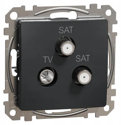 Produktbild von TV-SAT-SAT-Anschluss Antennendose schwarz anthrazit Sedna Design & Elements SDD114481S Schneider