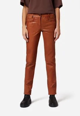 Image de Damen Lederhose Lederjeans Ricano DORIN - cognac / L