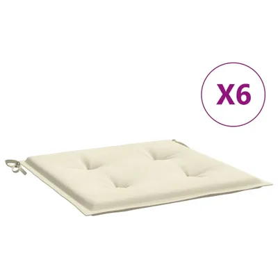 Obrázok produktu pre vidaXL Vankúše na záhradné stoličky 6 ks. Krémová látka 50x50x3 cm Oxford