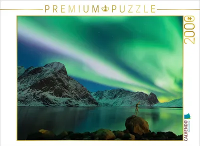 Produktbild von CALVENDO Puzzle Nordlicht Norwegen 2000 Teile Puzzle quer | 2000 pieces, finished size 35.4 × 26.4 in (90 × 67 cm) | Photo puzzle for happy hours