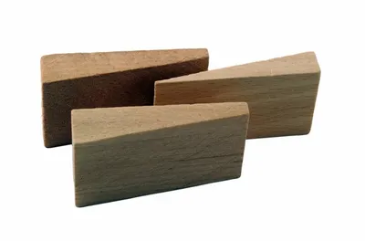 Produktbild von Holzkeile aus Hartholz Stärke 8 - 15 mm 5 x 3 cm 10 Stück