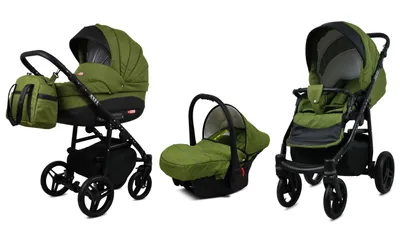 Obrázok produktu pre BabyLux® Axel | Kočík 3v1 Set | Olive | Kombinovaný kočík | Set kočíka | Buggy + Babyw