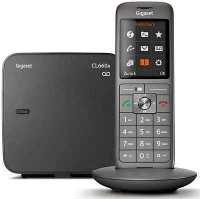 Produktbild von Gigaset CL660A, Analoges/DECT-Telefon, Kabelloses Mobilteil, Freisprecheinrichtung, 400 Eintragungen, Anrufer-Identifikation, Grau