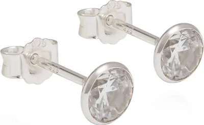 Produktbild von Paar 925er Silber Ohrstecker Ohrringe Ohrhänger Cubic Zirkonia Weiß 5,5mm