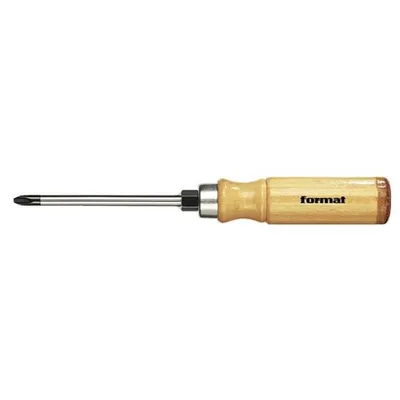 Produktbild von FORMAT Kreuzschlitz-Schraubendreher mit Holzheft PH4, Breite:nv, Länge:nv, Größe:PH 2, Farbe:nv, Gesamtlänge:211 mm, Klingenlänge:100 mm