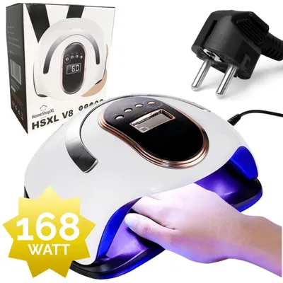 Produktbild von HSXL BQ V8 - Professioneller Nageltrockner für Gelnägel - Nagellacktrockner mit UV-LED-Lampe und Timer für Gelnägel - Nageltrocknerlampe mit LED-Leuchten für Nagelgellack - Geeignet für Maniküre und Pediküre