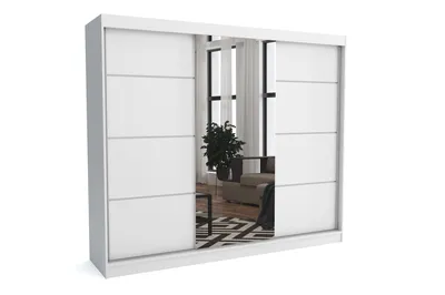 Produktbild von Moderner Kleiderschrank mit Schiebetüren BRENDI 250 cm (WEISS)