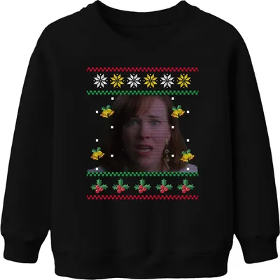 Obrázek produktu pro Kate Kevin Home Alone Mum - Ugly Christmas Sweater Christmas Uni dětská mikina, černá, 152 cm