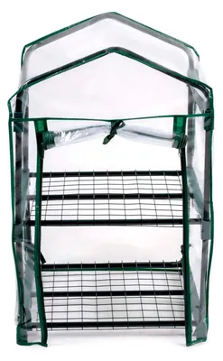 Immagine prodotto di Serra da giardino Kinzo 45 x 50 x 80 cm - Serra per pomodori a 2 livelli - Resistente alle intemperie e trasparente