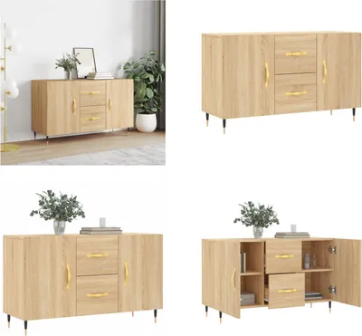 Zdjęcie produktu dla vidaXL Kredens dąb sonoma 100x36x60 cm materiał drewnopochodny - Kredens - Kredensy - Szafka - Szafka do przechowywania