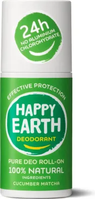 Productafbeelding van Happy Earth Natural Deodorant Roller Cucumber Matcha 75 ml