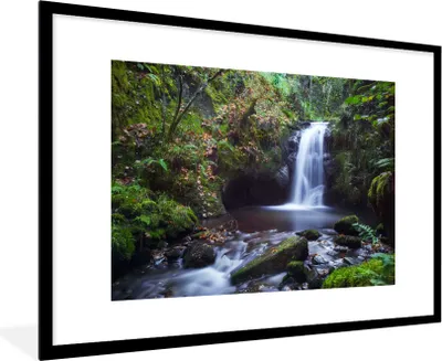 Produktbild von MuchoWow® Gerahmtes Poster Wasserfall - Natur - Wasser 90x60 cm - Poster mit Schwarzem Bilderrahmen Wandposter Rahmen Foto Bilder - Wanddekoration - Fotos