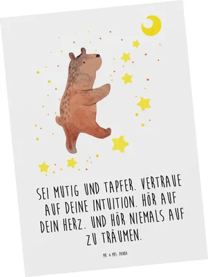 Produktbild von Mr. & Mrs. Panda Postkarte Mutig zu sich selbst stehen - Weiß - Geschenk, bildkarte, tapfer, Selbstvertrauen, Vertrauem, Ansichtskarte, Postkarten, Grußkarte, Zuversicht