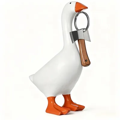 Produktbild von Magnetischer Gänse-Enten-Schlüsselhalter,Raumdekoration, niedliche Figuren, Ornament,Gänse-Merch-Tierstatuen für Heimdekoration, Einweihungsgeschenke