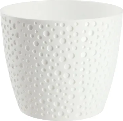 Image de Pot de fleurs - Pot de fleurs avec soucoupe - Rond - 19 cm - Blanc