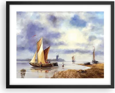 Produktbild von Gerahmtes Poster - Schwarzer Rahmen - Fischer Schiff Fan - 50x40 cm - Wand Bild - Wanddeko - Wandbilder - Kunstposter - Wandposter - Bilderrahmen - Bilder - Kunstdruck - Wandbild - P2BAA50x40-4318