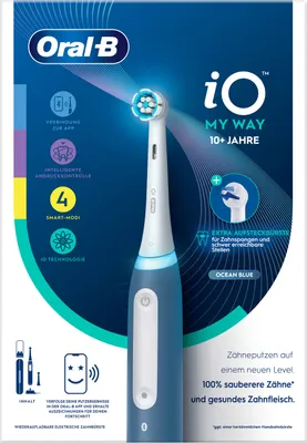 Produktbild von Oral-B iO My Way, Teenager, Vibrierende Zahnbürste, Tägliche Pflege, Sensibel, Super sensitive, Whitening, Blau, 10 Jahr(e), Akku