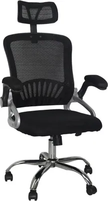 Obrázok produktu pre Ergonomická kancelárska stolička - ľan - s opierkou hlavy - čierna - do 200 kg - s podrúčkami - výškovo nastaviteľná