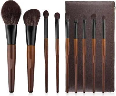 Produktbild von 9-teiliges Pinselset Makeup für Foundation und Lidschatten mit weichen Borsten - Kosmetikpinselset