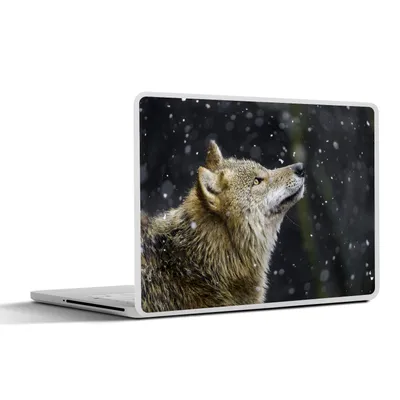 Produktbild von MuchoWow® Laptop Aufkleber Sticker Cover Wolf - Schnee - Braun 30x21 cm - Sticker für Laptop - Selbstklebend