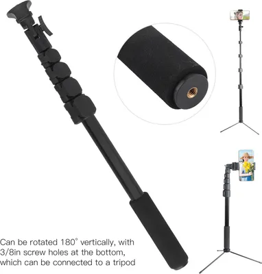Produktbild von Ausziehbarer Selfie-Stick für Mobiltelefone, 5-teiliger Stangenhalter aus Aluminiumlegierung