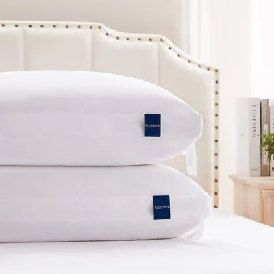 Produktbild von ACCURATEX Hybrid zerkleinertes Memory Foam Kopfkissen 40x80 cm 2er Set, Kissen mit Mikrofaser Füllung & abnehmbarem Bezug, höhenverstellbares
