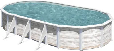 Produktbild von GRE Ovaler Stahlwandpool mit Nordicoptik 730 x 375 x 120 cm KIT730N
