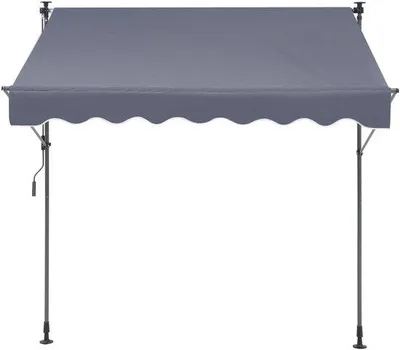 Produktbild von Manuell bedienbare Terrassenmarkise, verstellbare Sonnenschutzmarkise mit einem 39-Zoll-Sonnenschutzvorhang, geeignet für Hinterhof, Garten oder Balkon