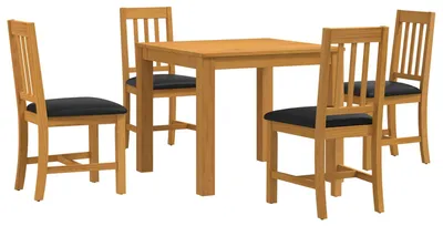 Immagine prodotto di vidaXL Set da pranzo, 5 pezzi, legno massello di quercia nero