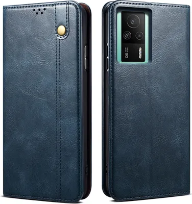 Image de Etui pour Xiaomi Redmi K60E, étui en cuir avec fonction stand bleu